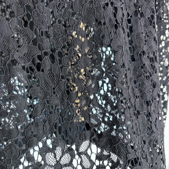 BOMBER JACKET Sz XXL (estimated) Jacket Open Lace Elastic Hem & Cuffs Satin Trim - Picture 6 of 8